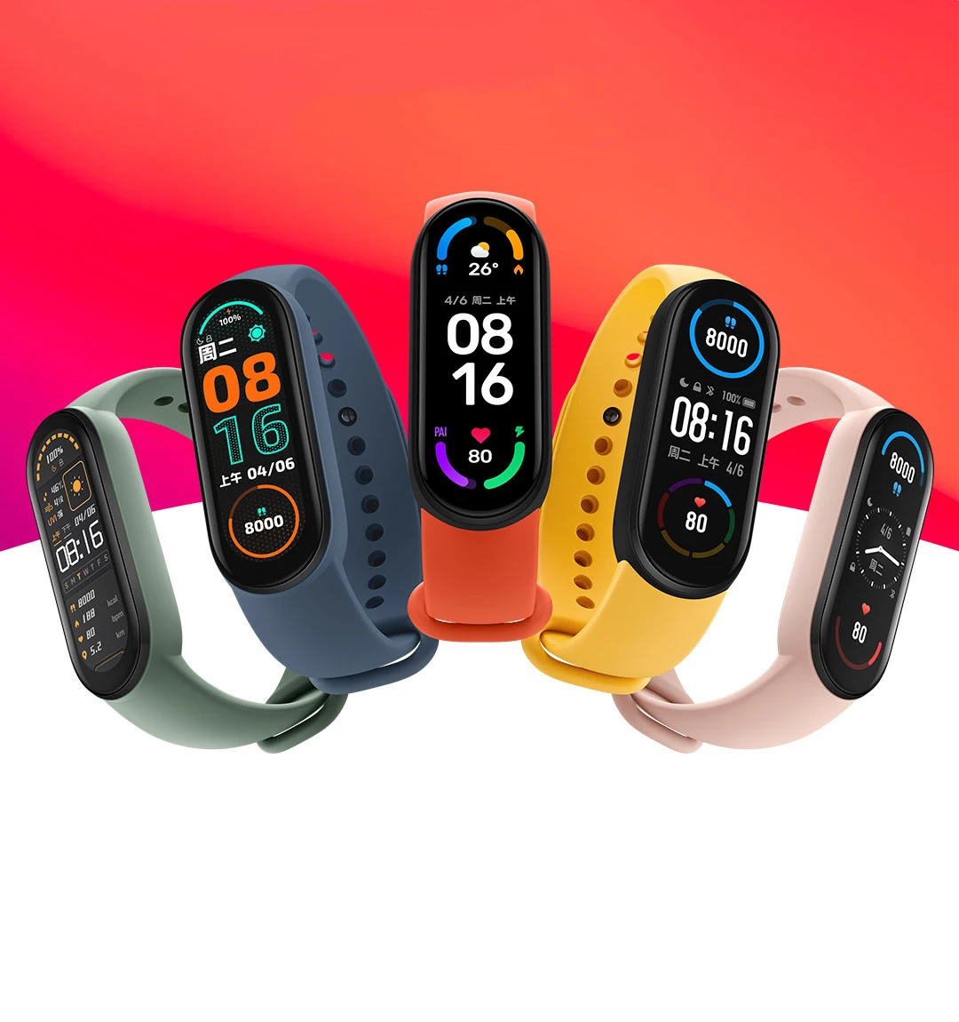 Новинка 2021 оригинальный Смарт-браслет xiaomi Mi Band 6 фитнес-трекер с измерением пульса и уровня кислорода в крови AMOLED водонепроницаемый
