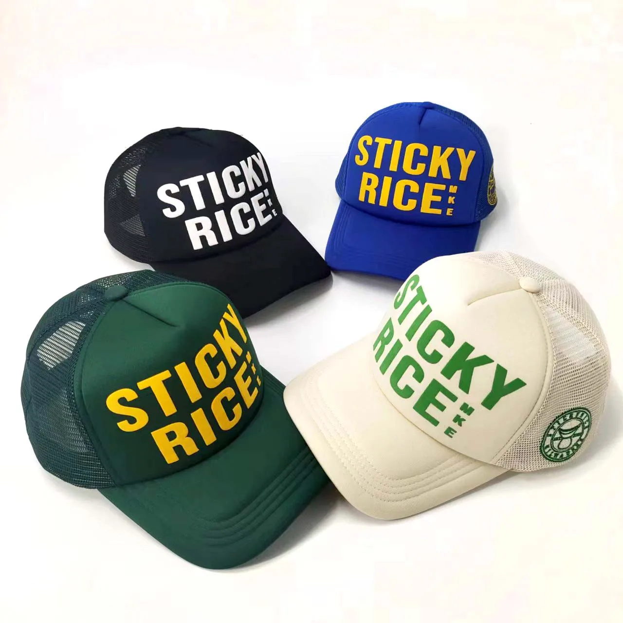 New designer 5 panels 3d puff printing text foam trucker hats custom embroider logo mesh trucker hats