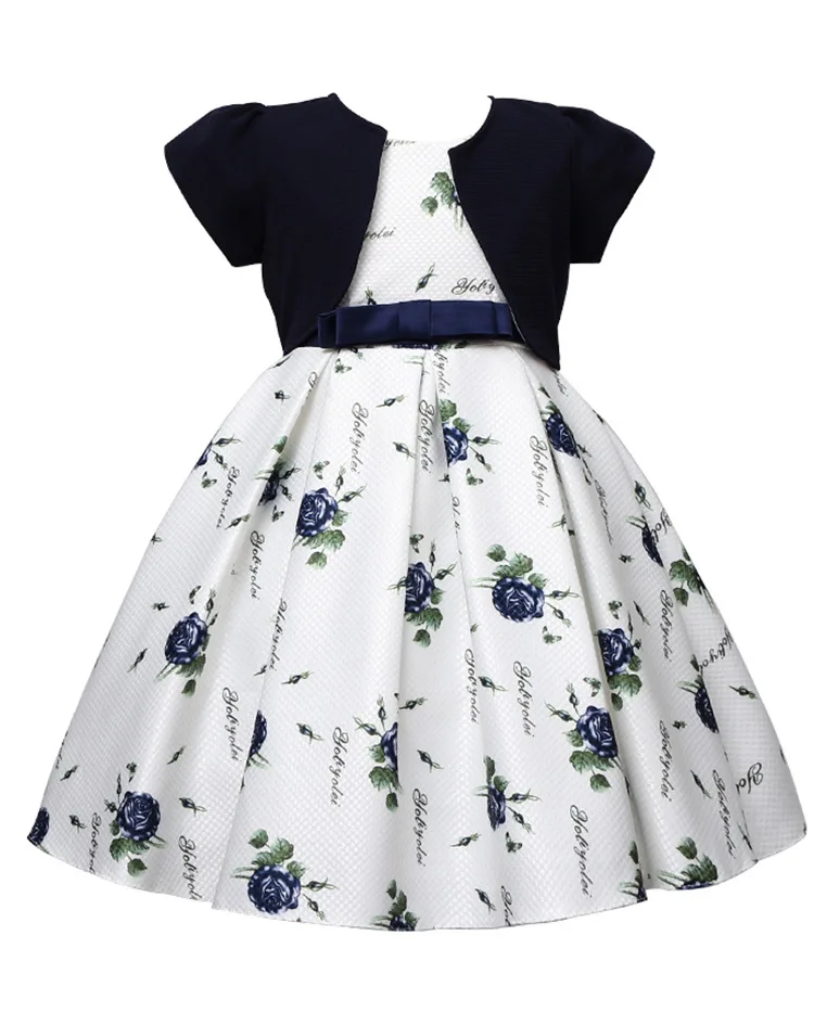 S2128-M New Girls Princess Pretty Formal Dresses Children Wedding Party Performance Dress Kids Party Dress