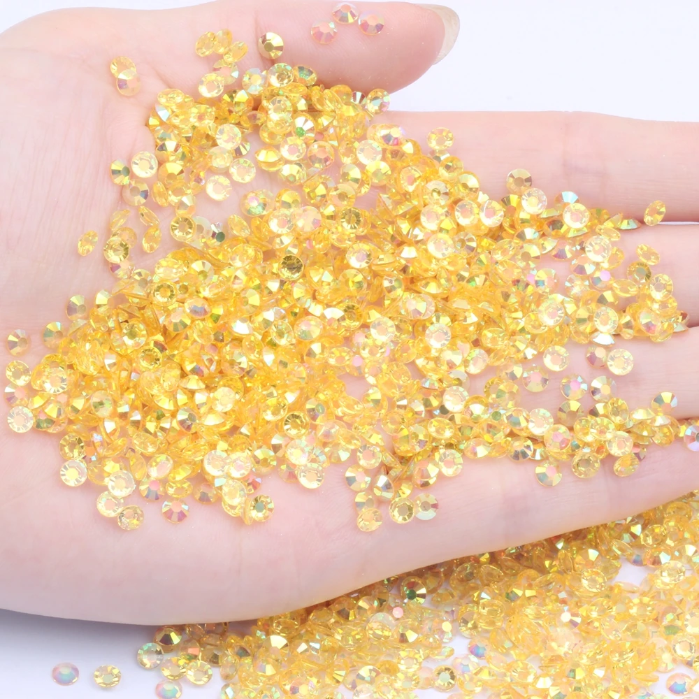 Sell Well 2-6MM Mix Size 1000PCS Flatback Clear AB Glue On Resin Rhinestones For DIY 3D Decorations Bulk Crystals Shoes