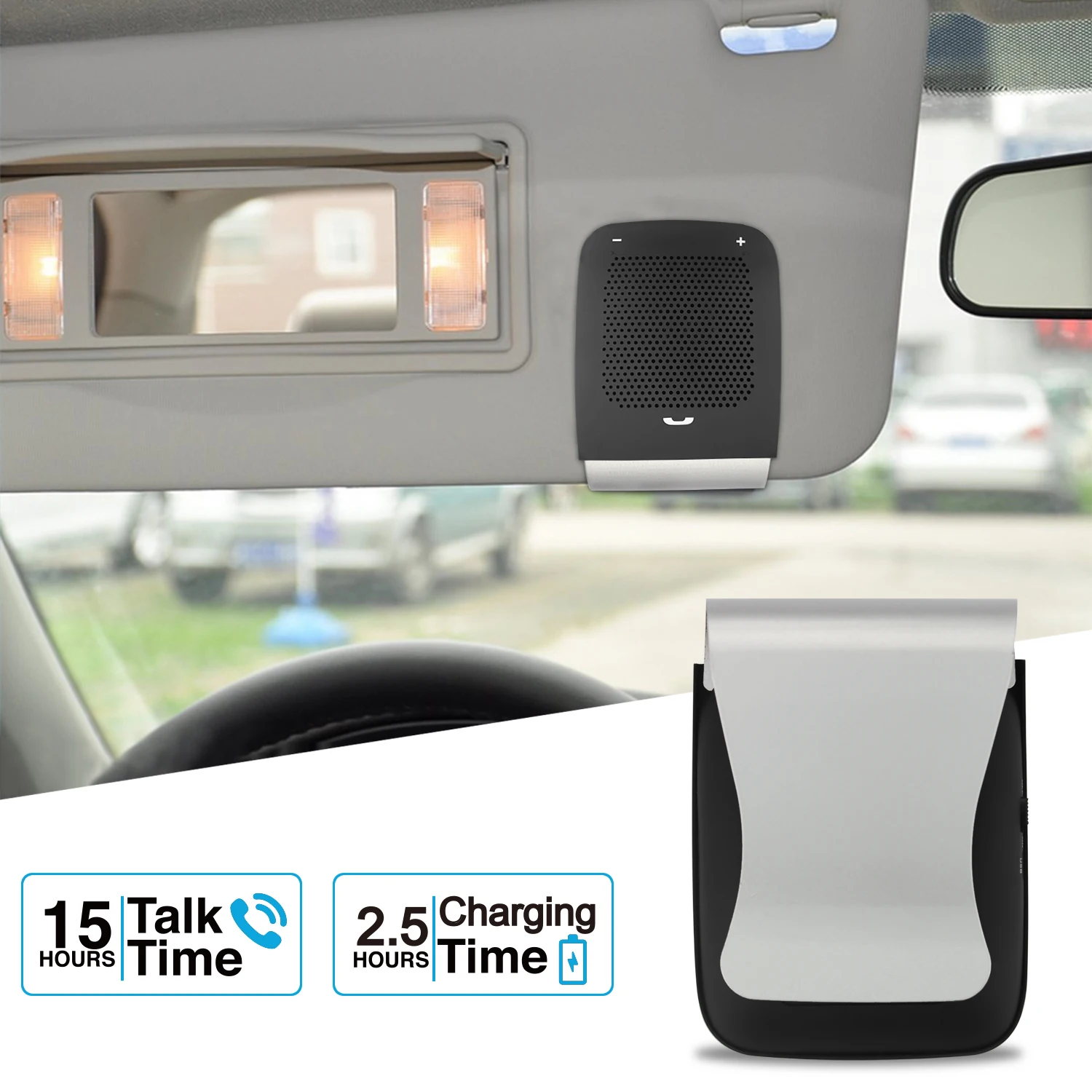 Kinlan Portable Tws Speaker Hands Free Wireless Car Speakers Wireless Bluetooth Speaker With Clip Design Wireless Bt Car Kits