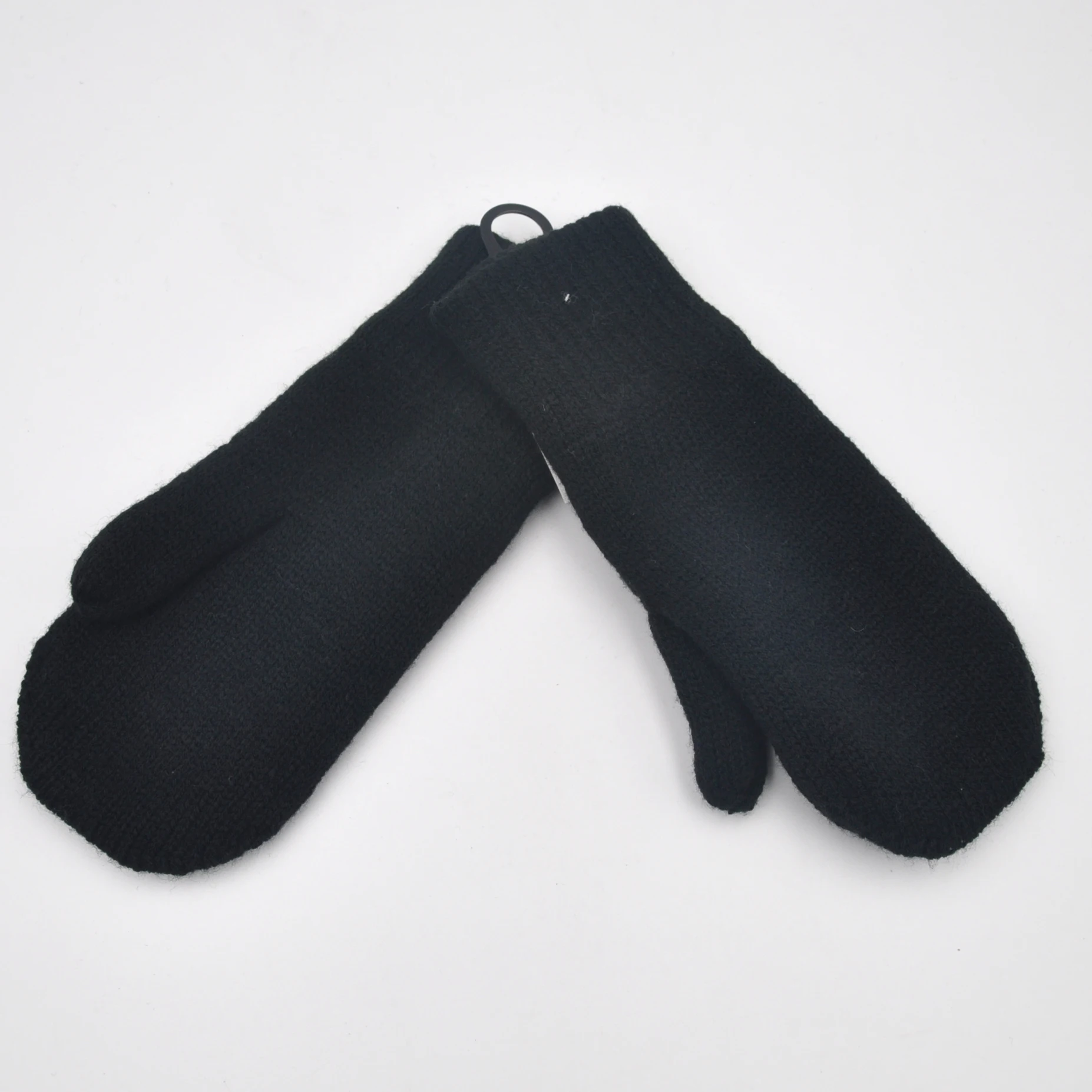 Custom Winter Knitted Adult Black Mittens Gloves Mittens Men Adult Gloves Fingerless Hand Gloves Without Fingers Wool Mittens