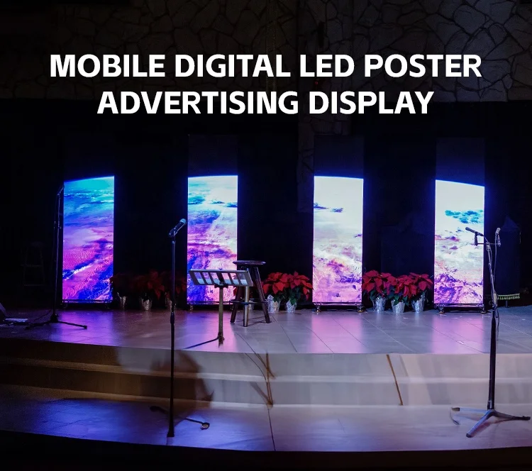 Floor Standing outdoor smart Wifi contral HD video advertising Playing machine LED poster digital signage displays screen