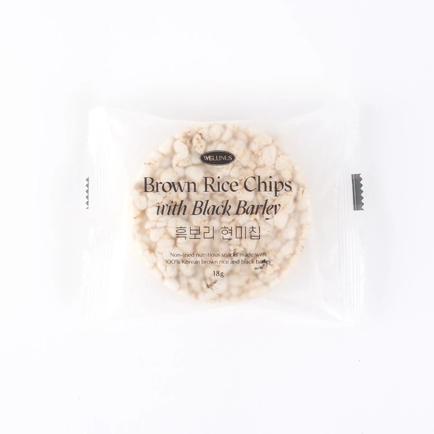 WELLINUS Korean Wholesale Asian Delicious Grain Snack Crispy Nutricious Brown Rice Chips with Black Barley