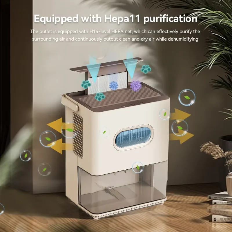 2024 small dehumidifiers 3.2L home dehumidifier semiconductor dehumidifier with 7 colour led light