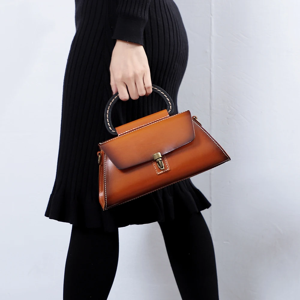 Wholesale Custom Genuine Cowhide Leather Hand Bags High Quality Leather Womens Handbags for Women Luxury