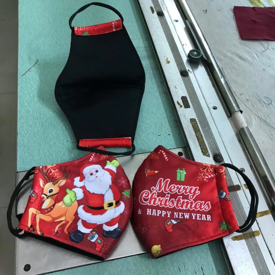 Модный Рождественский чехол для лица из полиэстера и хлопка многоразовая мягкая удобная 3D-печать индивидуальный дизайн