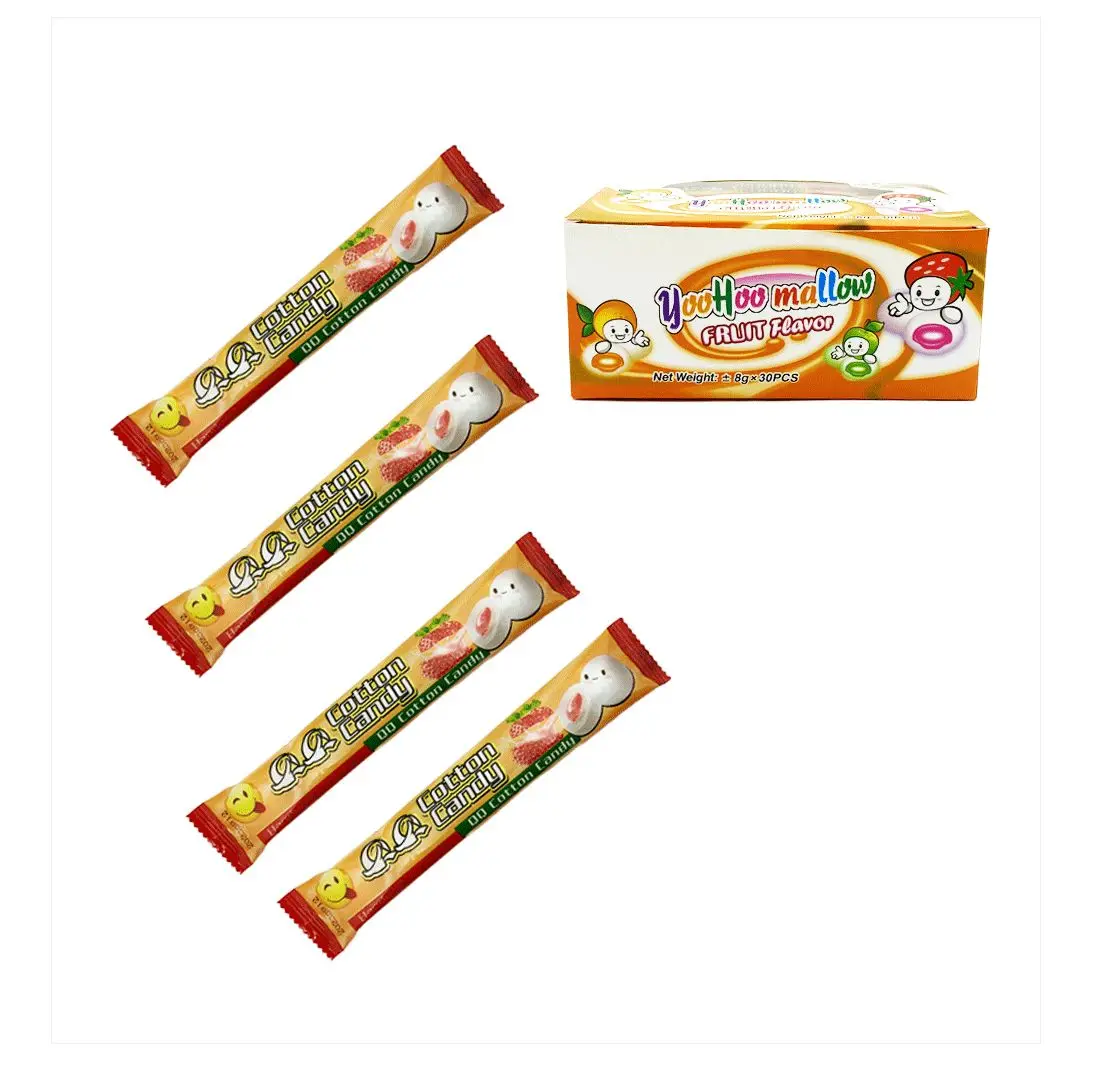 Wholesale Halal Dessert Snacks Filled Marshmallow Fruit Soft Candy Malvaviscos