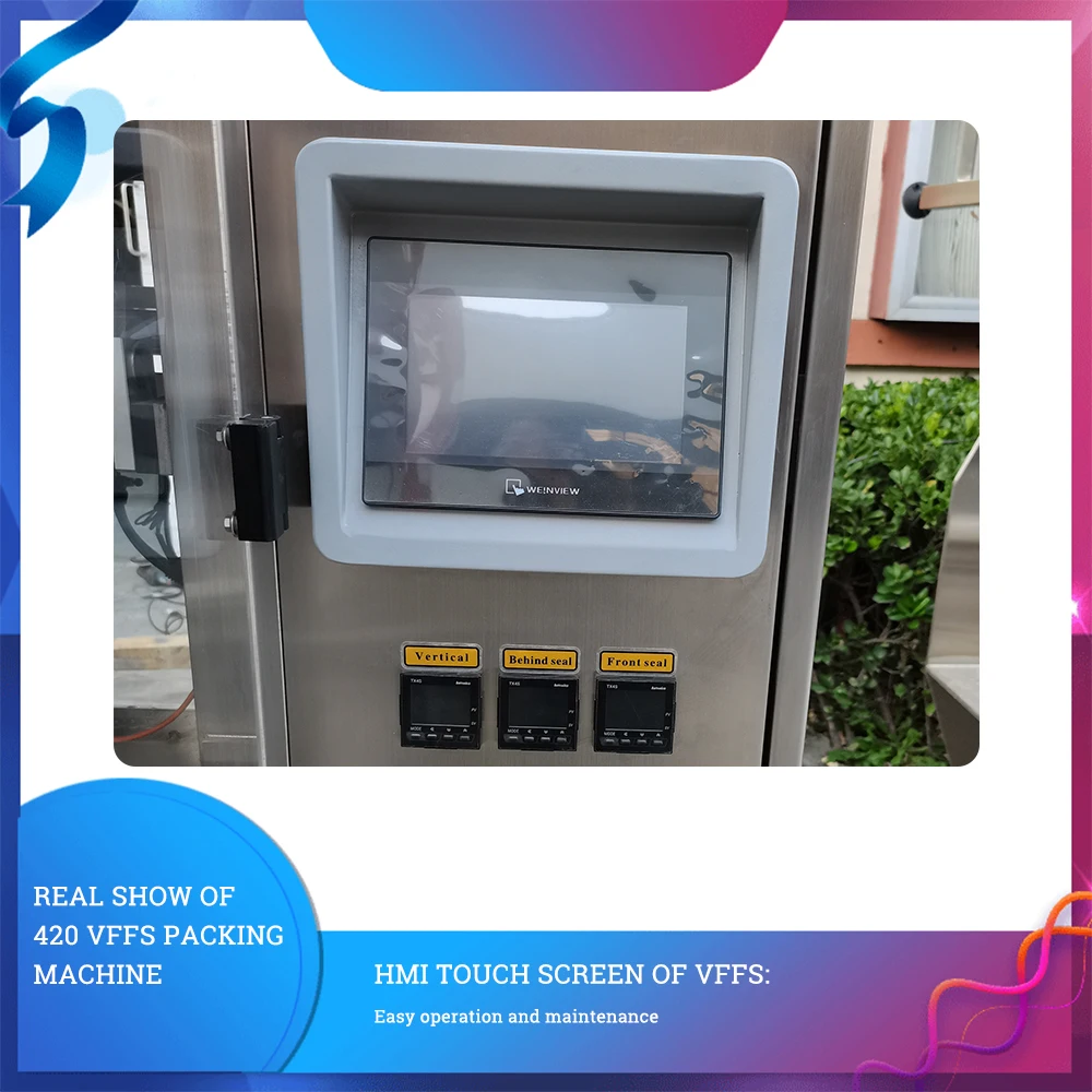 Small Scale Candy Biscuit Popcorn Maffins Cake Vertical Packaging Machine For Plastic Film Bag Sealing