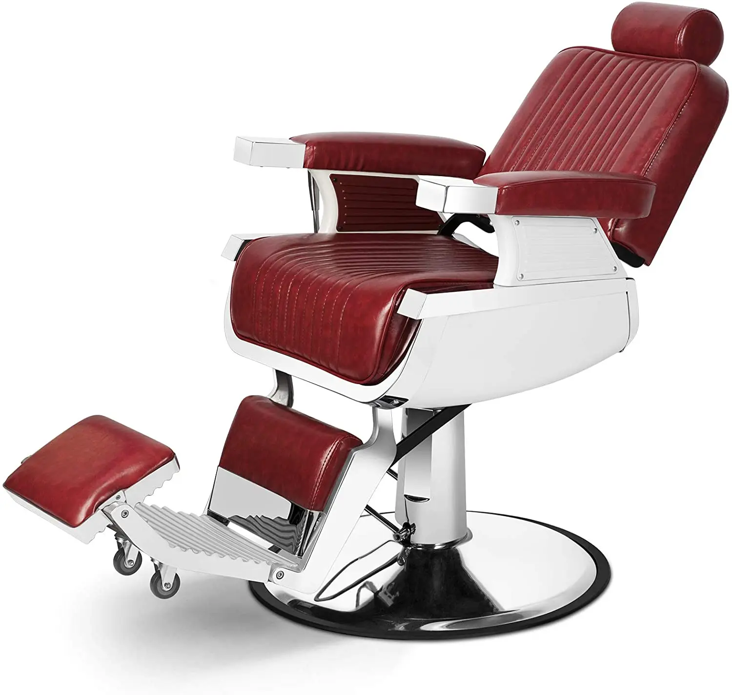 Red Special Style Vintage Hairdressing Equipment Antique Hydraulic Reclining Koken Barber Chair