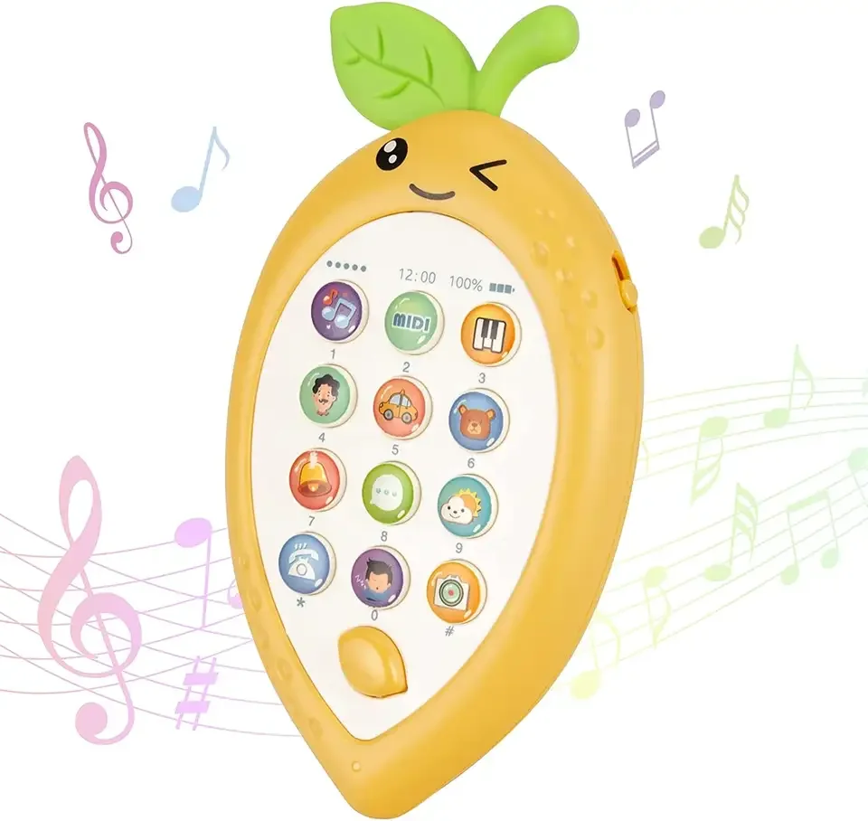 Musical Cell Phone Toy for Baby Toddler Kids Toy Phones for Baby Musical Toy Cell Phone with Silicone teether