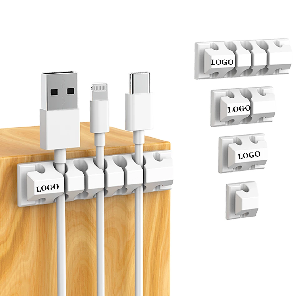 Cord Organizer New Cable Management USB Cable Clip, Silicone Cable Organizer for Car Home Office 15 Slots Logo Support OEM ODM