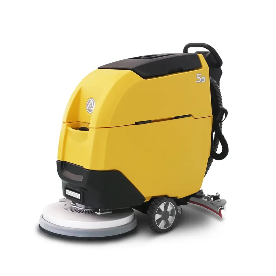 customized logo auto brush disc floor cleaning equipment walk behind electric floor scrubber machine for hot sale with CE