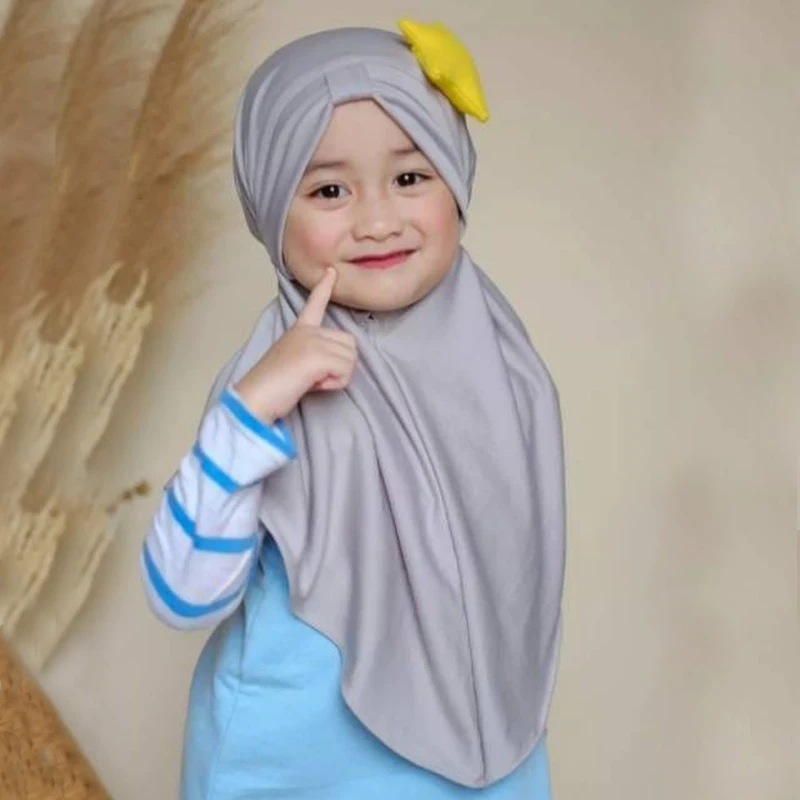 3-7 Years  Manufacturer Direct   Solid Color Muslim hijabs  kids amira  hijab children  Instant Hijab