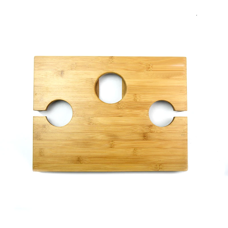 Bamboo Event Table Low Simple Setup Short Picnic Tables Compact Mini Wood Folding Wine and Champagne Holder for 2 Person