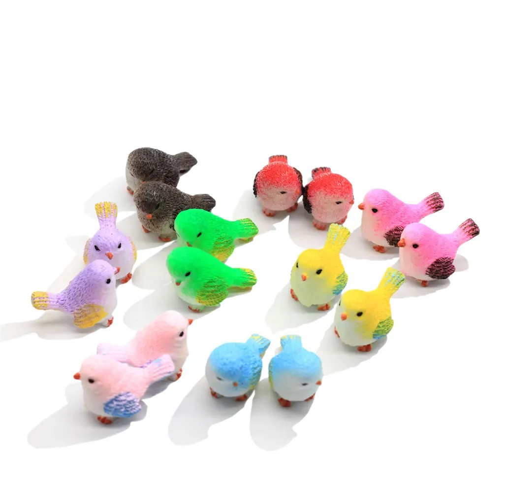 Miniature Resin Crafts Fly Bird Sparrow Bird Egg Nest Small Statue Figurine Ornament For Doll house Decor