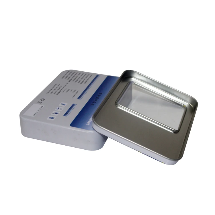 Chinese Manufacturer Small USB Flash Disk Tin Box Gift Souvenir Rectangular Tin Box Lighter Badge Craft Packaging Window Tin Box