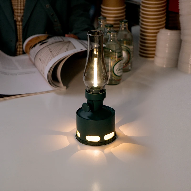 Wholesale factory Price Portable LED Light rechargeable glass shade LED table lamp for bar and restaurant dinning room