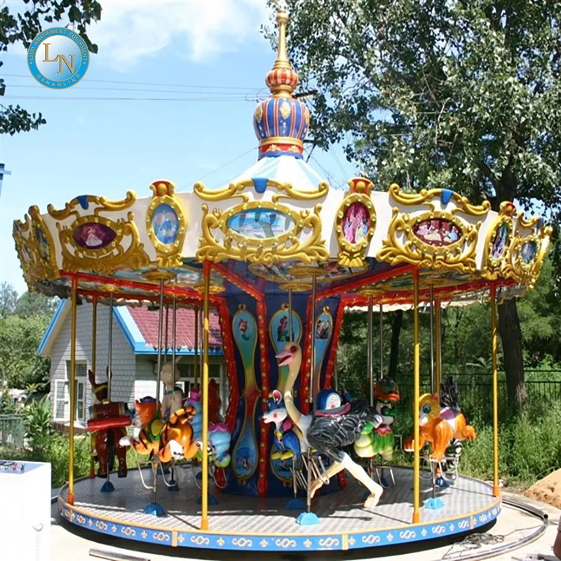Carnival amusement rides deluxe 16 seats merry go round electric kids ride used carousel horse for sale