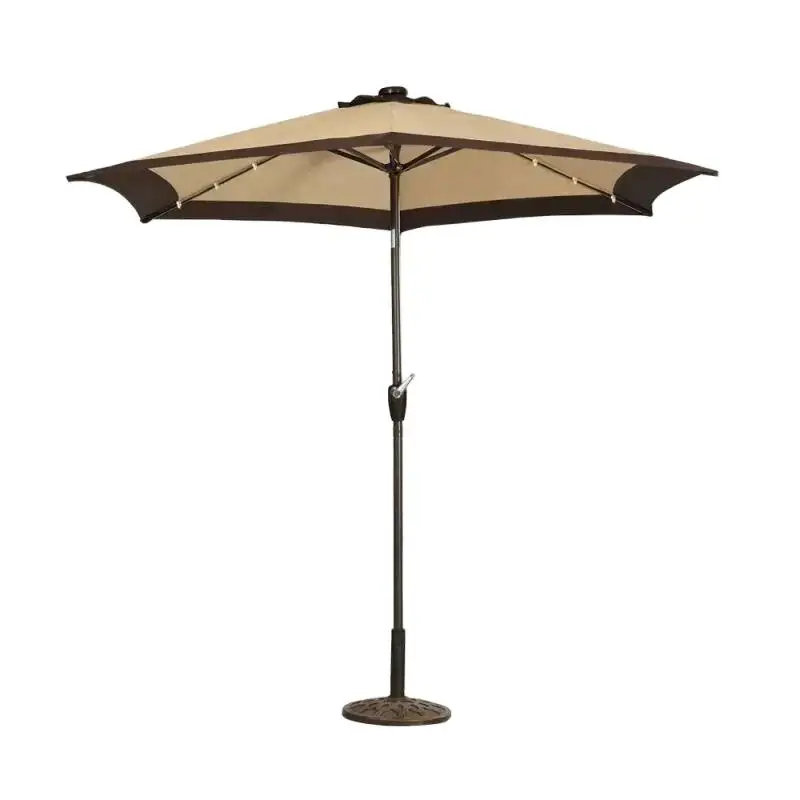 Customized LED Outdoor Umbrella Garden Sun Bleach Shaded Cantilever Parasol Patio Umbrella With Bases Parts