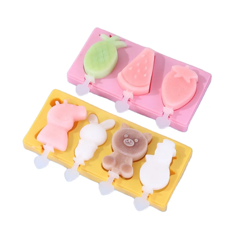 BPA Free Silicone Popsicle Molds Wholesale Custom Silicone Ice Cube Tray Mold Silicone Frozen Ice Popsicle Maker Ice Cream Mold