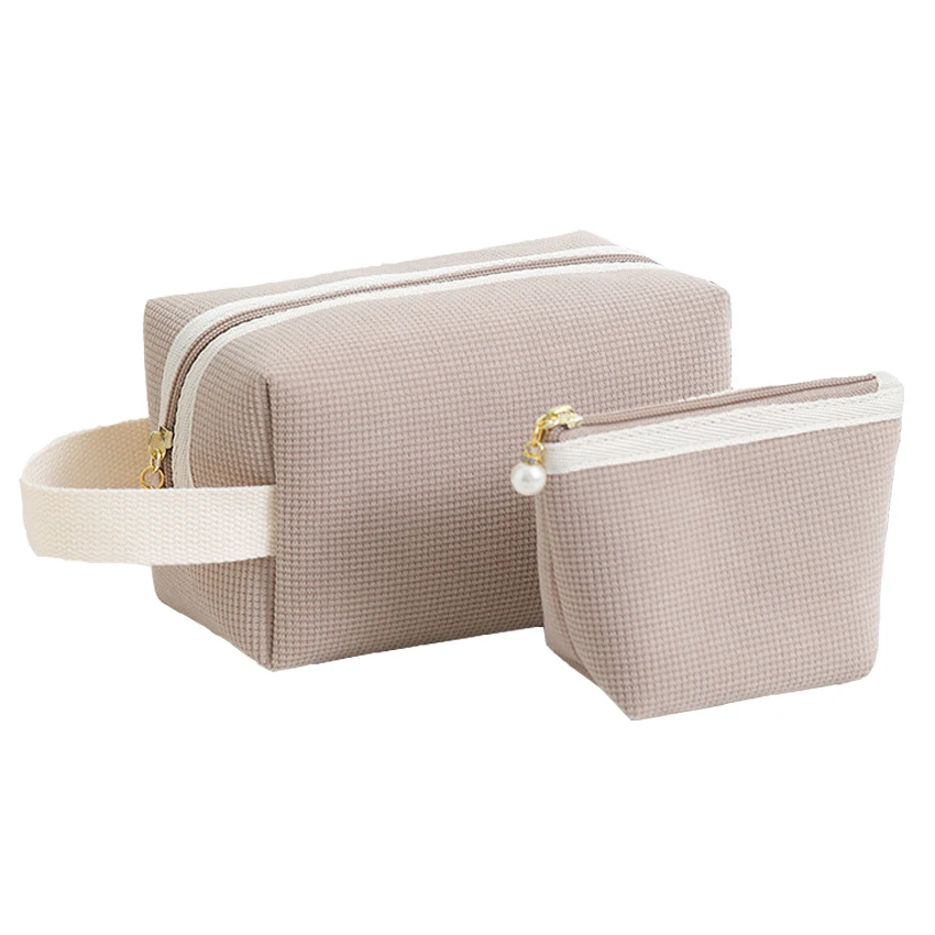 Trend Soft Makeup Bag Velvet Puffy Storage Bag Quilted Zipper Beauty Pouch Lady Lipstick Pouch Travel Cosmetic Bag