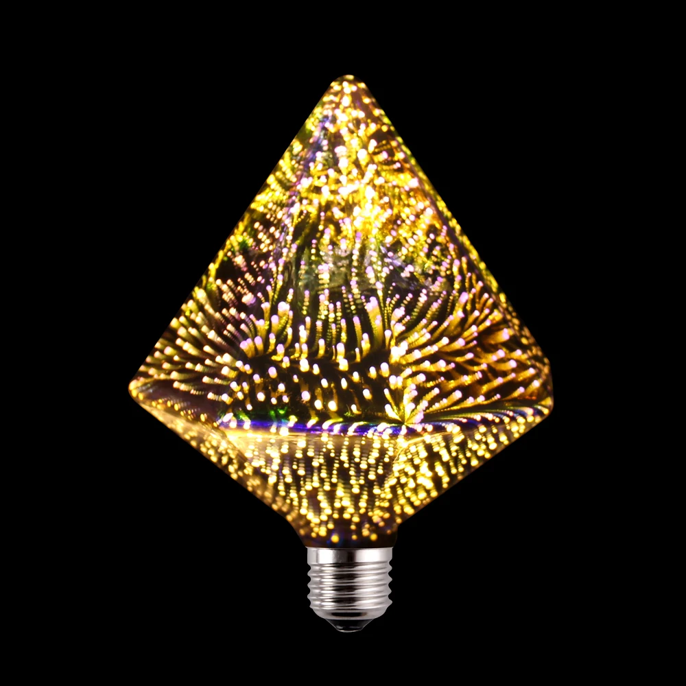 Vintage Christmas Edison Bulbs Decorative Light For Indoor 3.5W A60 ST64 D95 G95 VV110 TREE LED 3D Firework Lamp