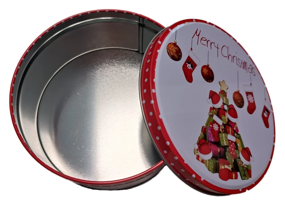Custom Printing Aluminum Jar Container Packaging Round Metal Tin Box Candy Chocolate Cosmetics Gift Tin Can Box for Christmas