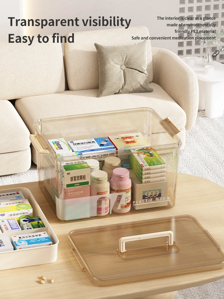 Newest MultiFunctional Plastic First Aid Kit Container Capacity Medicine Storage Organizer Family Emergency