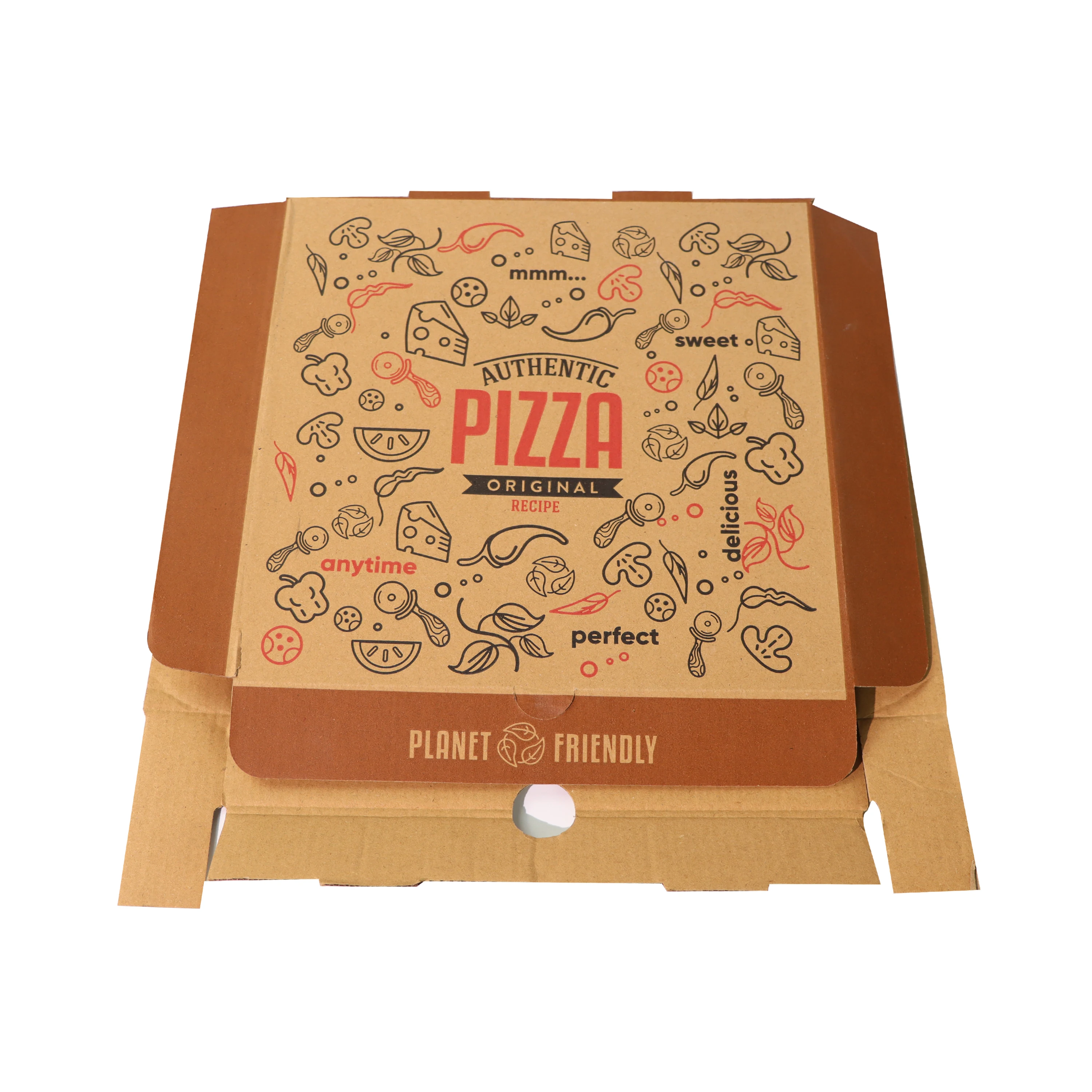 Wholesale Recyclable Customized Food Grade Kraft Corrugated Paper Products For Pizza Packaging Boxes