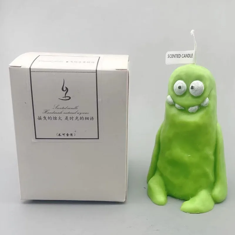 Creative Custom DIY Funny Soy Bees Wax Birthday Gift Mud Monster Shape Specialty Scented Candles