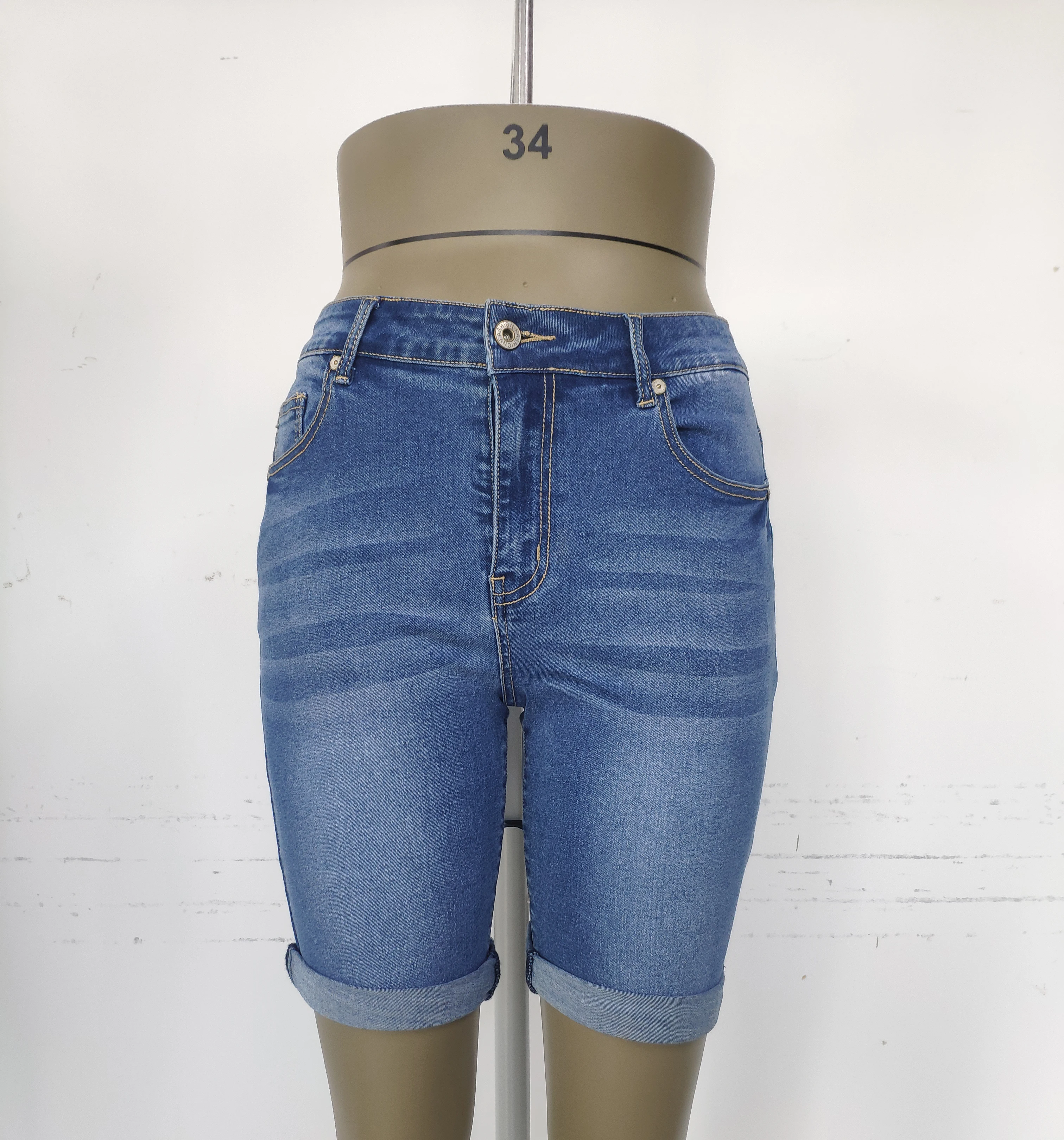 Customization Solid Color Spandex Cotton Crocheted Fabric Boy Casual Denim Shorts With Your Own Custom Logo