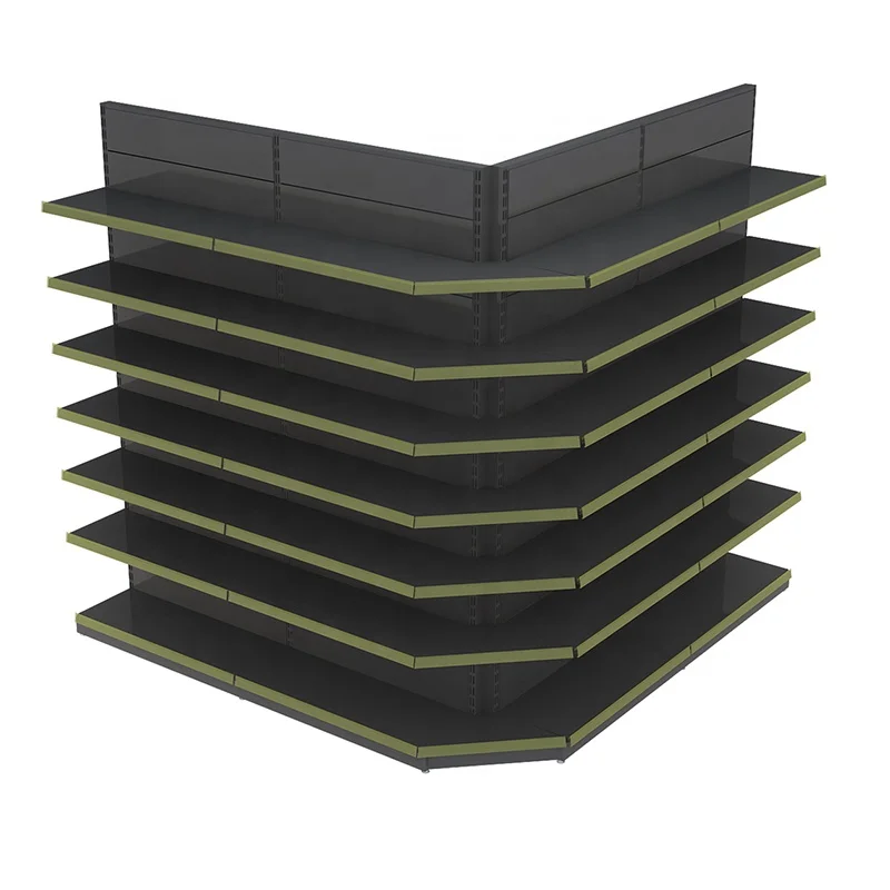 Metallic Material and Double-sided grocery shelves