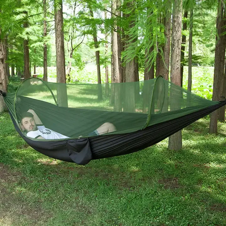 Factory Customized 210T Nylon Portable two person hammock,Portable Outdoor pattern hammocks hammock camping outdoor