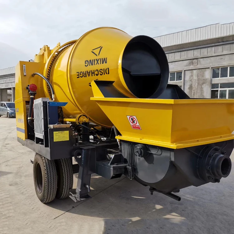 High quality self loading mixer pump mini portable mobile trailer concrete mixer pump c concrete pump for sale in uae