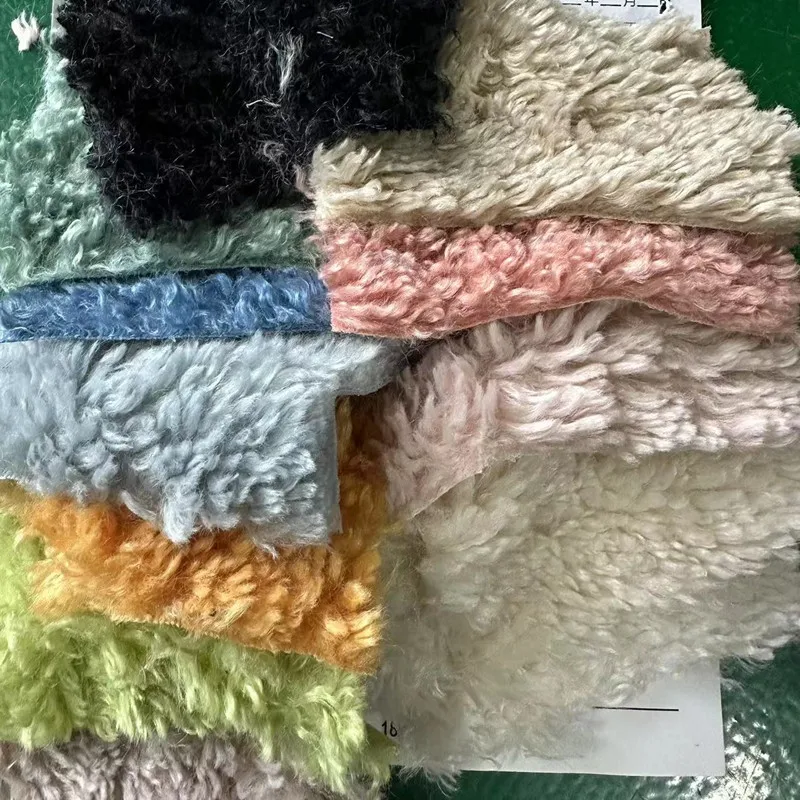 Cheap Imitation Faux Fur Fabric Stock Lot Sherpa Small Grain Fabric Large Amount Of Inventory