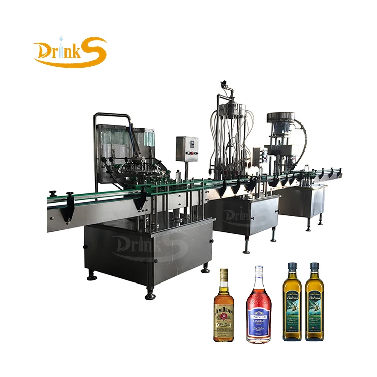 Automatic Small Scale Aluminum Cover Glass Bottle Washing And Filling Capping Wine Machine