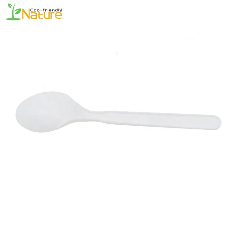 Custom high quality eco friendly cpla compostable disposable biodegradable ice cream spoon