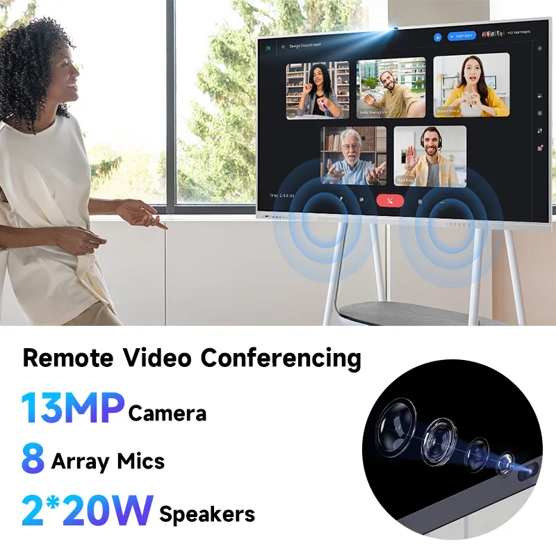 4K Display 65 75 86 Inch Interactive Whiteboard Smart Interactive Flat Screen 65 Inch Interactive Meeting Board Projector