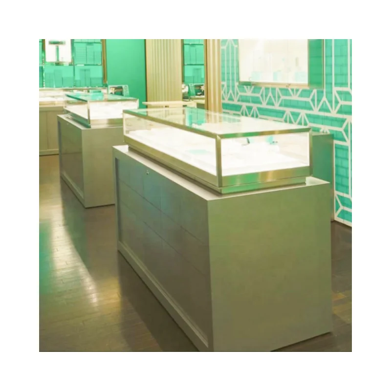 luxury cosmetic furniture top racks retail jewelry showcase cabinet counter shop display for store