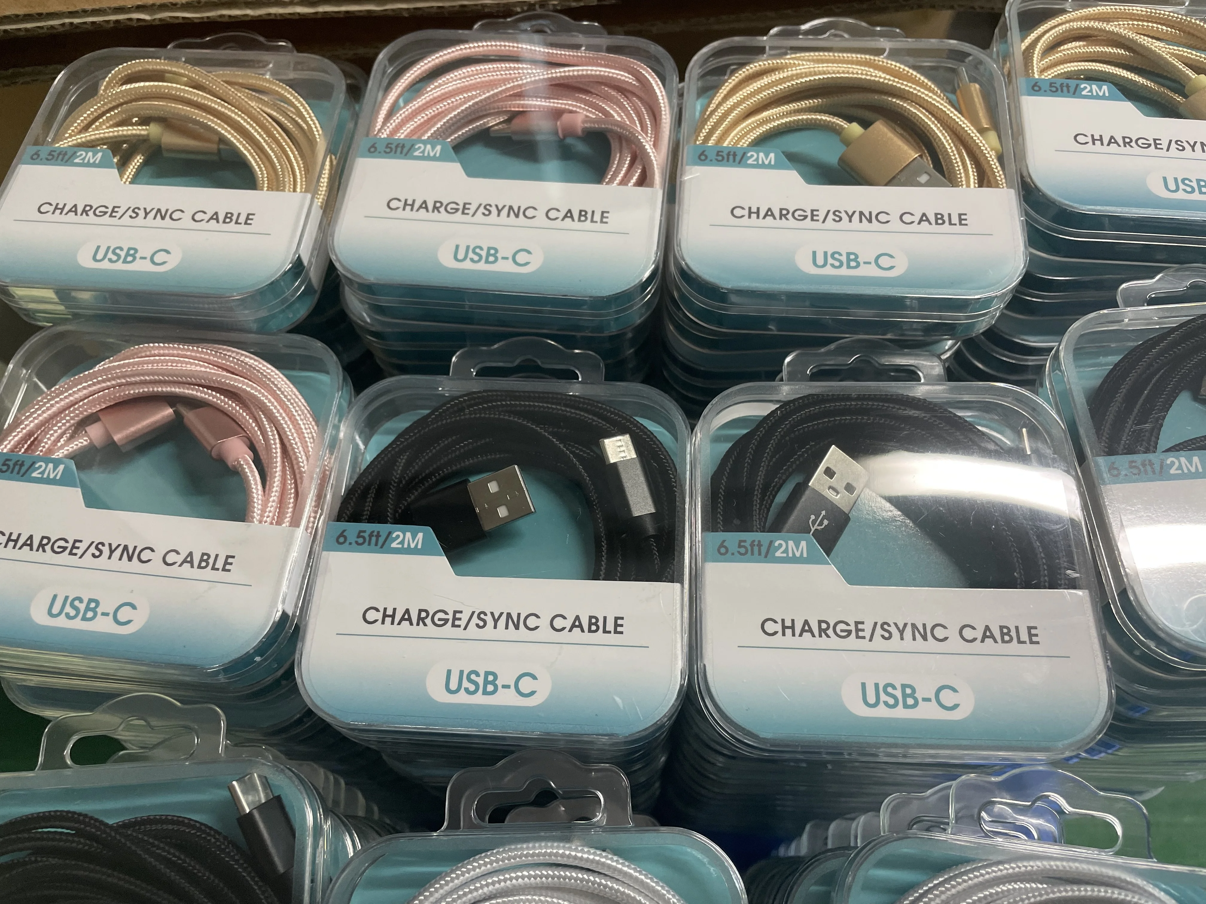 4 вида цветов один USB кабель с нейлоновой оплеткой 6ft быстрой зарядки разъемом типа c OD4.8 для передачи данных Iphone
