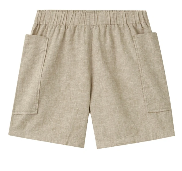 wholesale custom high quality Summer Custom logo breathable line hemp cotton fabric Shorts