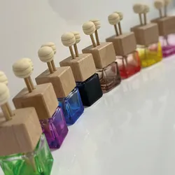 Factory wholesale car perfume bottle vintage beads charms car ornament air freshener empty glass hanging bottle