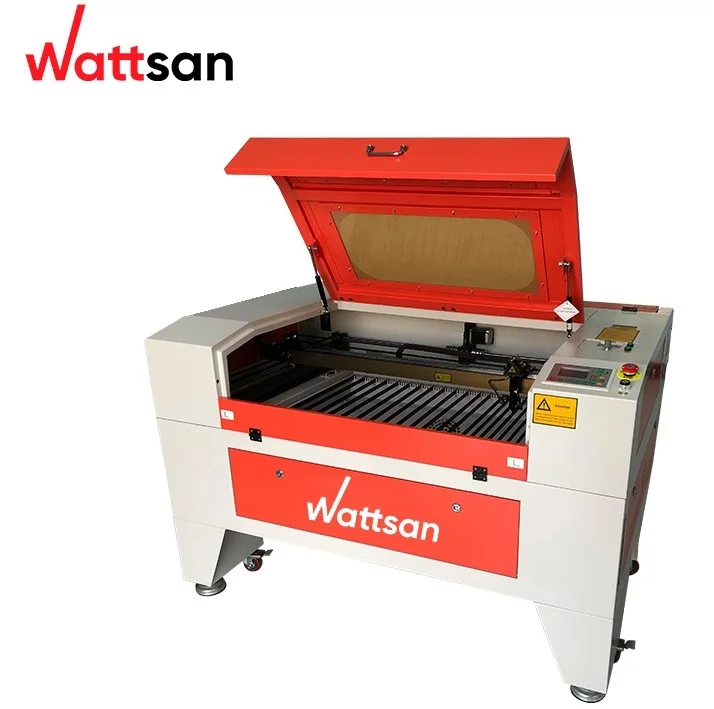 Wattsan 6090LT 80w 100w co2 glass bottle wine glass laser engraving machine with rotary device