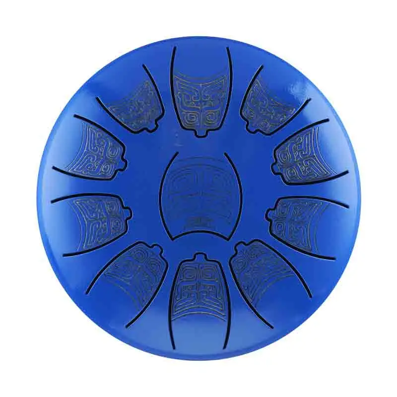 Made in China high cost performance engraving blue 6 inches 11 tongues Tank Handpan hank drum  Steel tongue drum