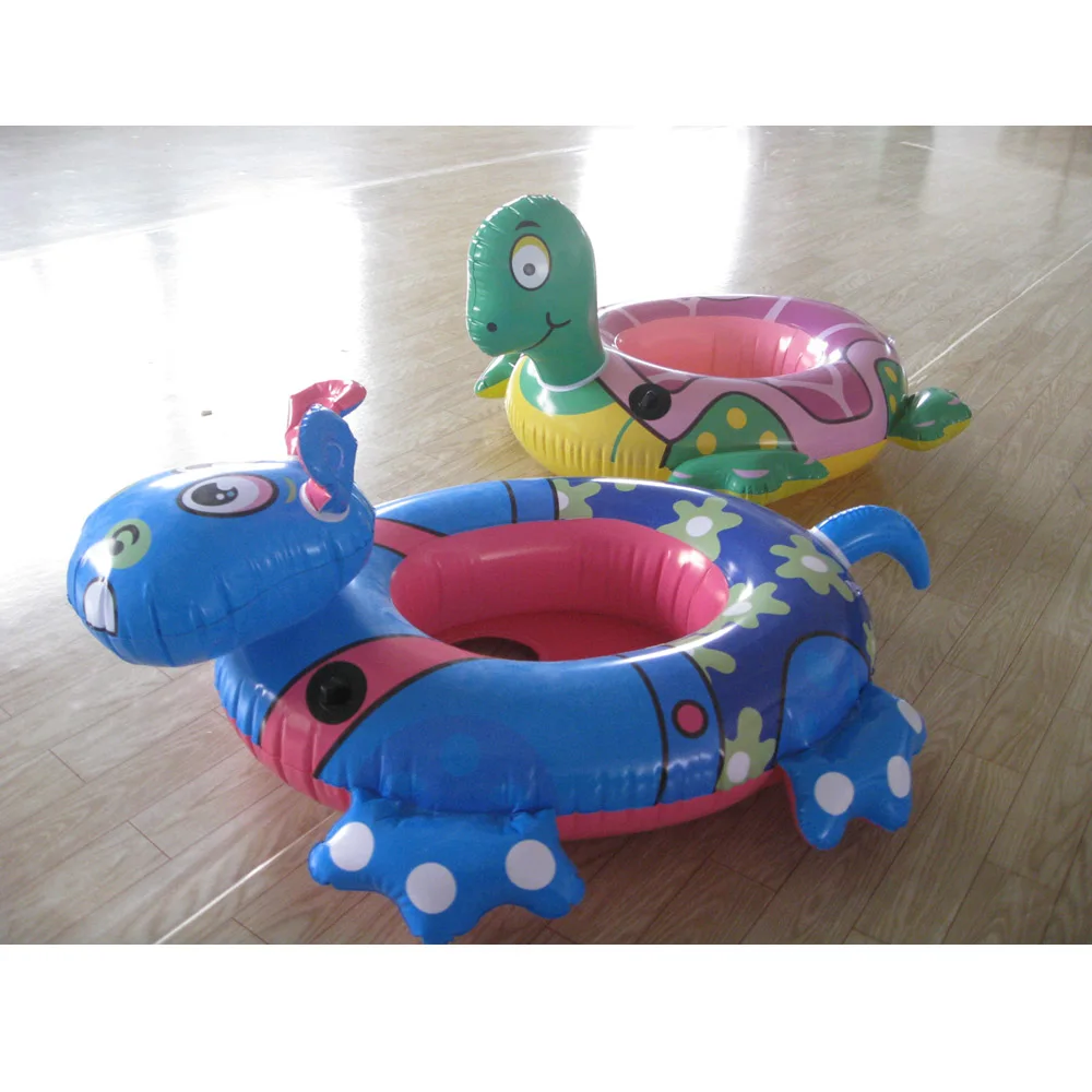 Hot sales quality PVC beile inflatable hippopotamus and turtle swim ring toys
