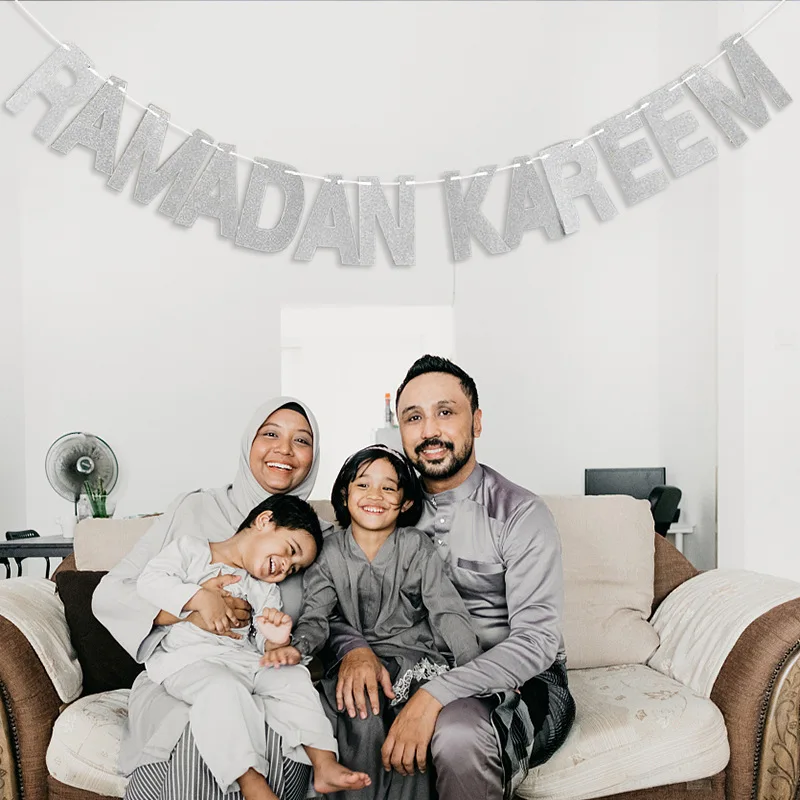 2022  Gold ramadan favors islami banner arab wall decor eid lights ramadan outdoor eid ramadan party decorations set muslim