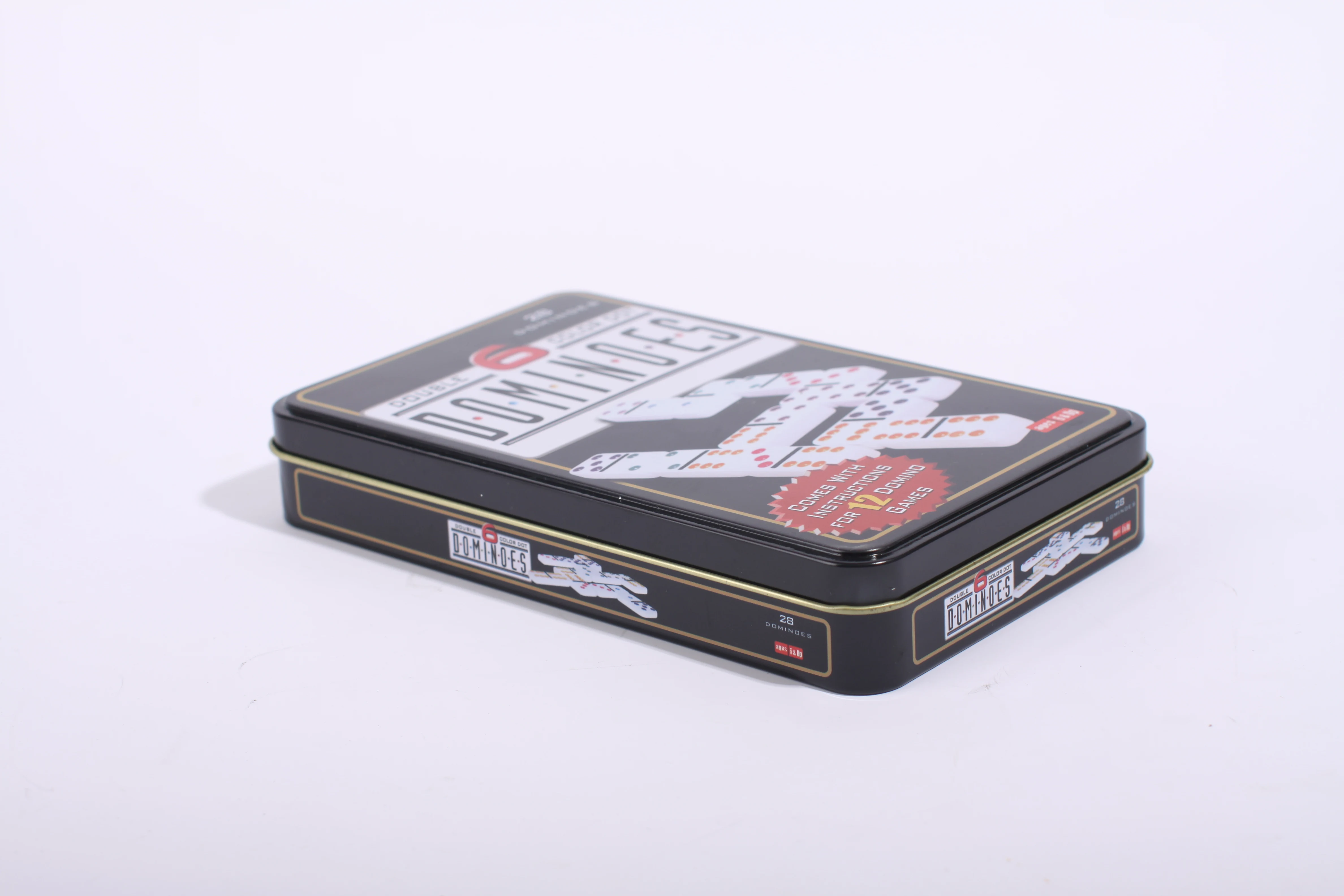 Color Double Six Professional Dominoes with Metal spin