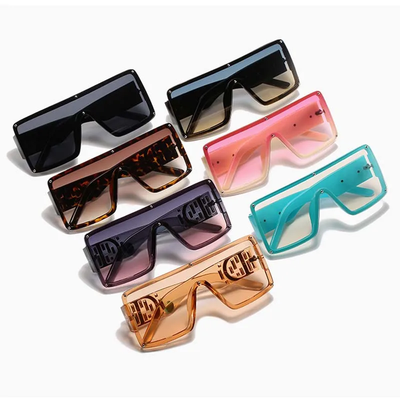 Fashion D logo Oversize Plastic Big square Frame Sunglasses Women Sun Glasses 2021