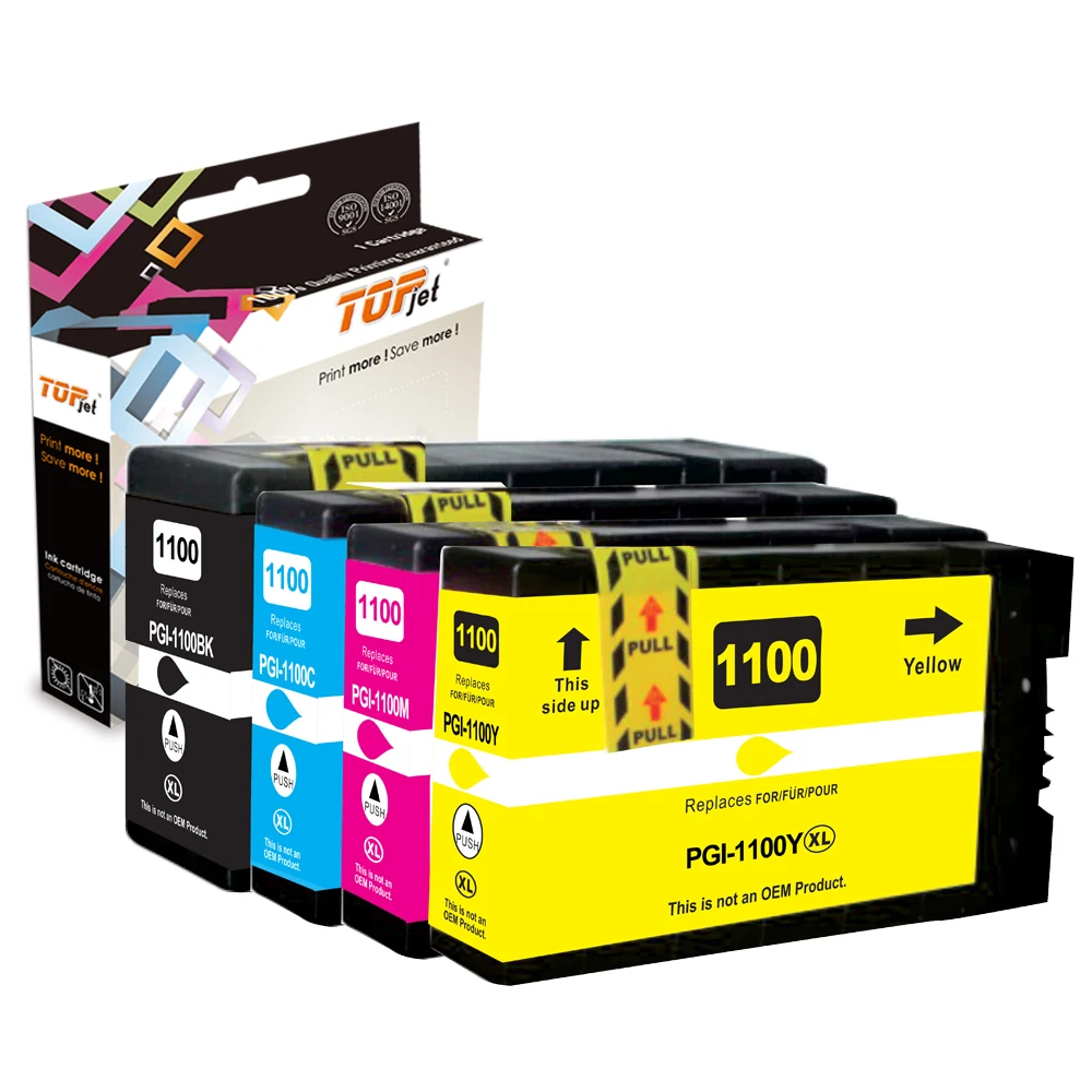 Topjet PGI1100 PGI1100XL Compatible Color Ink Cartridge PGI 1100 1100XL for Canon MAXIFY MB2010 MB2110 MB27100 Inkjet Printer
